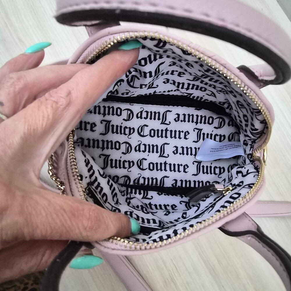 Juicy Couture Pink Embossed Crossbody mini Satchel - Picture 8 of 11